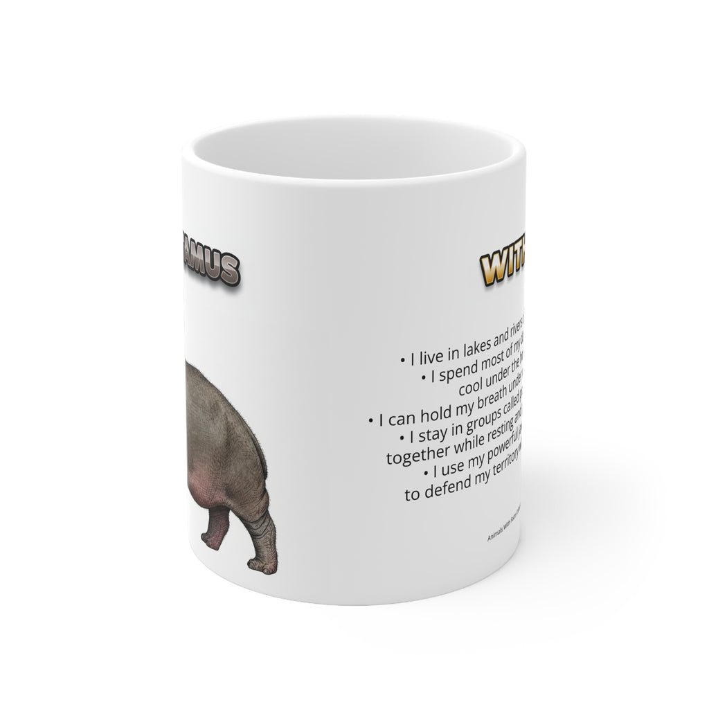 Hippopotamus Coffee Mug – 11oz Ceramic Mug for Animals With Facts Series 1 Gifts