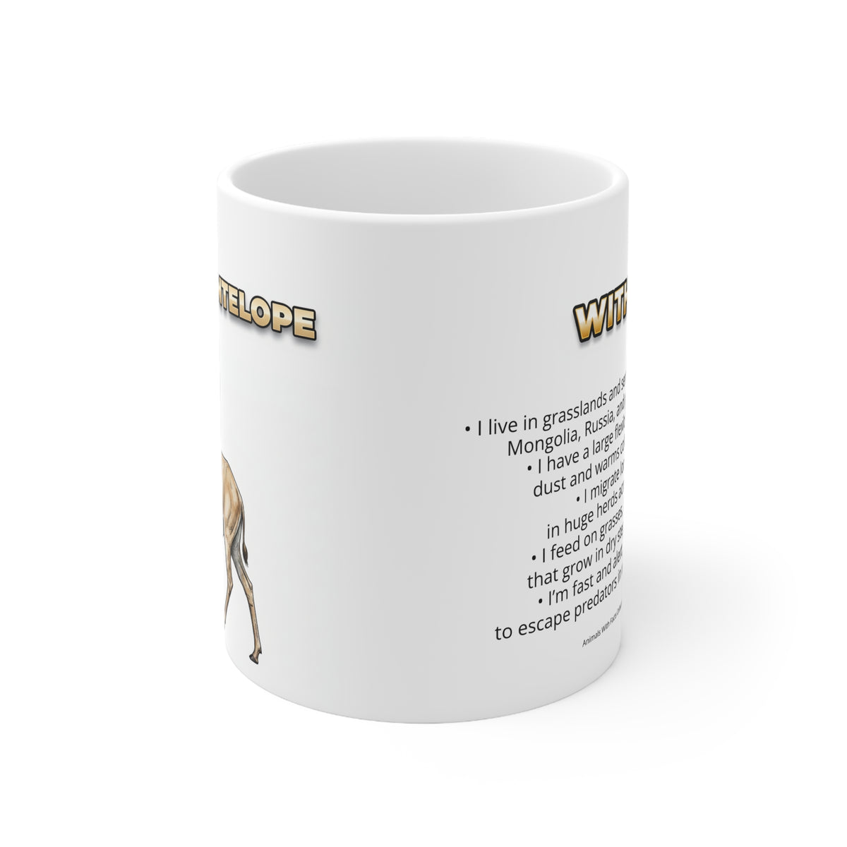 Saiga Antelope Coffee Mug – 11oz Ceramic Mug for Animals With Facts Series 2 Gifts