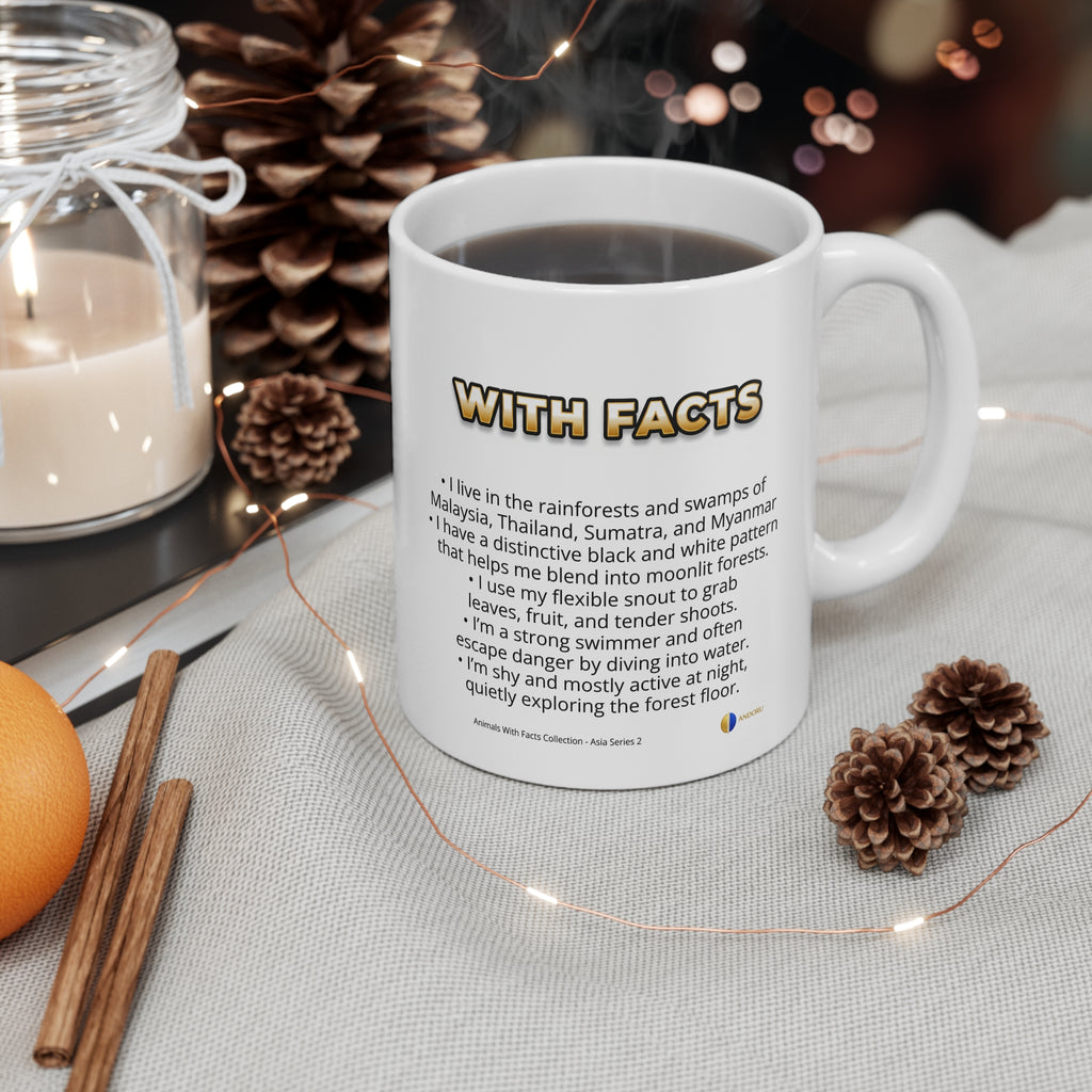 Malayan Tapir Coffee Mug – 11oz Ceramic Mug for Animals With Facts Series 2 Gifts