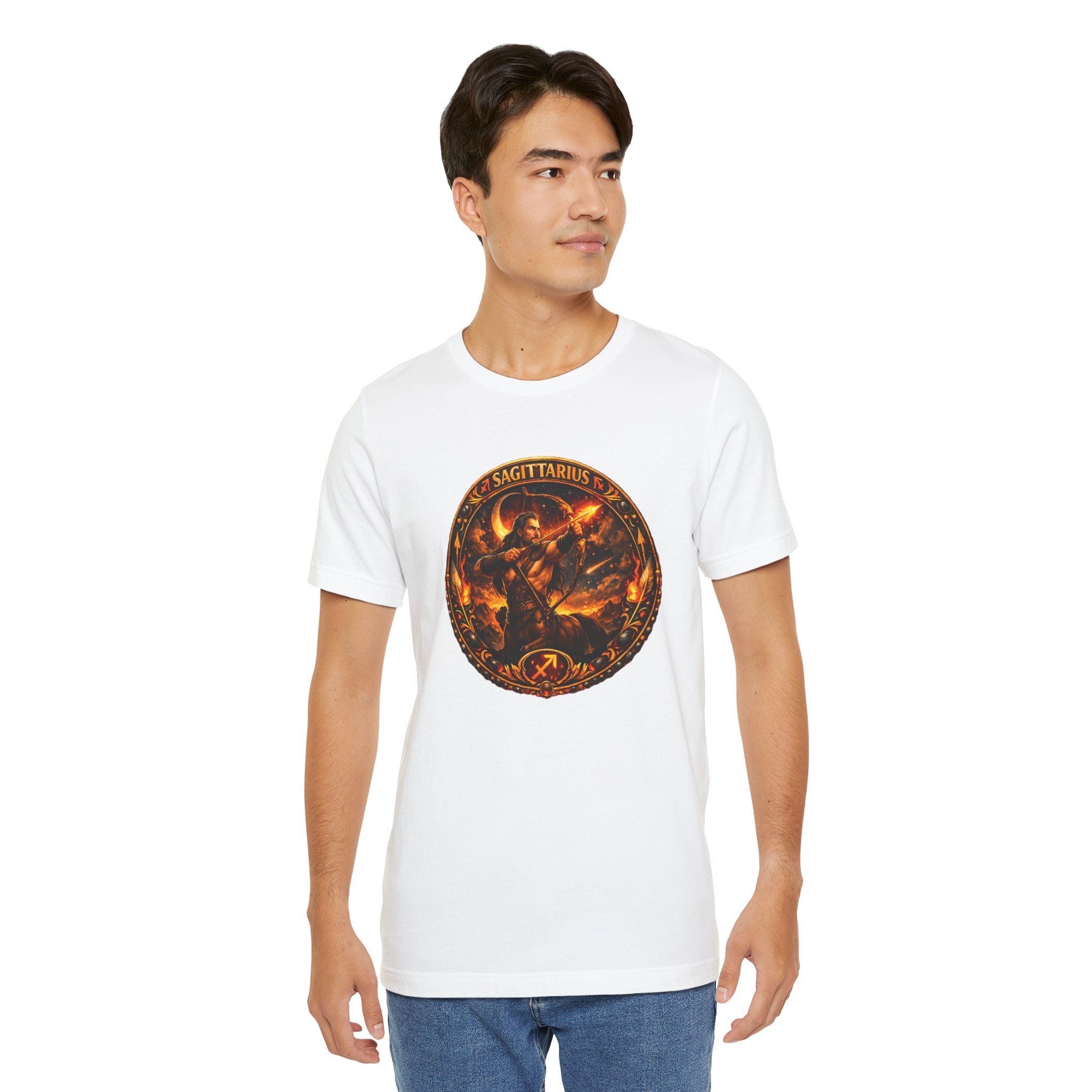Sagittarius Zodiac Archer Tee — Fiery Astrological Sign Graphic T-Shirt