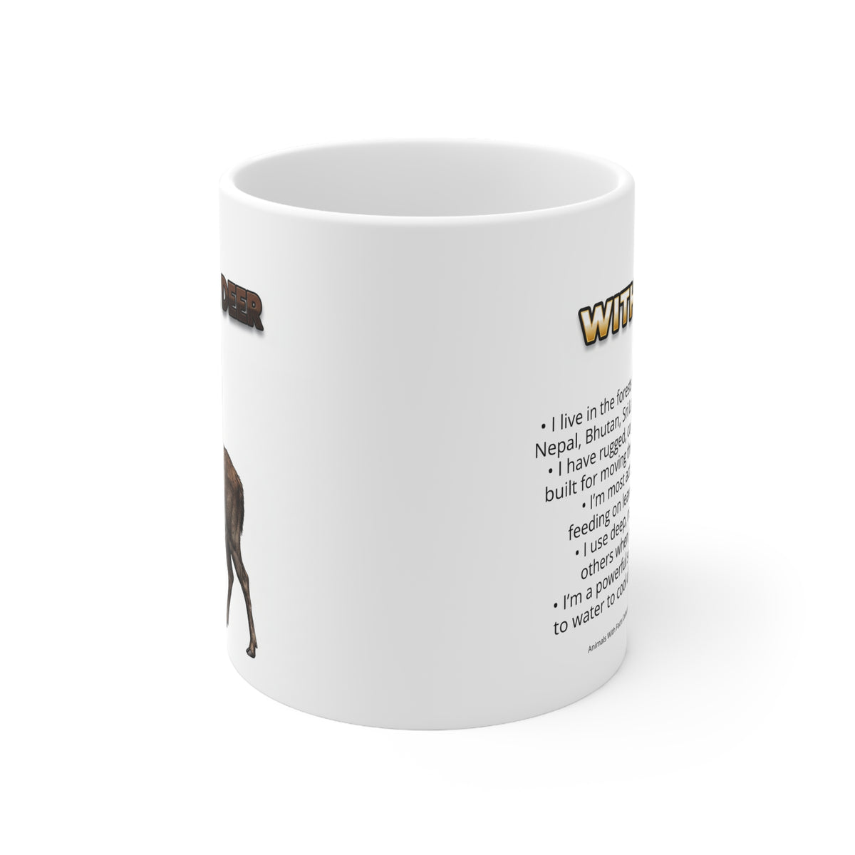 Sambar Deer Coffee Mug – 11oz Ceramic Mug for Animals With Facts Series 2 Gifts