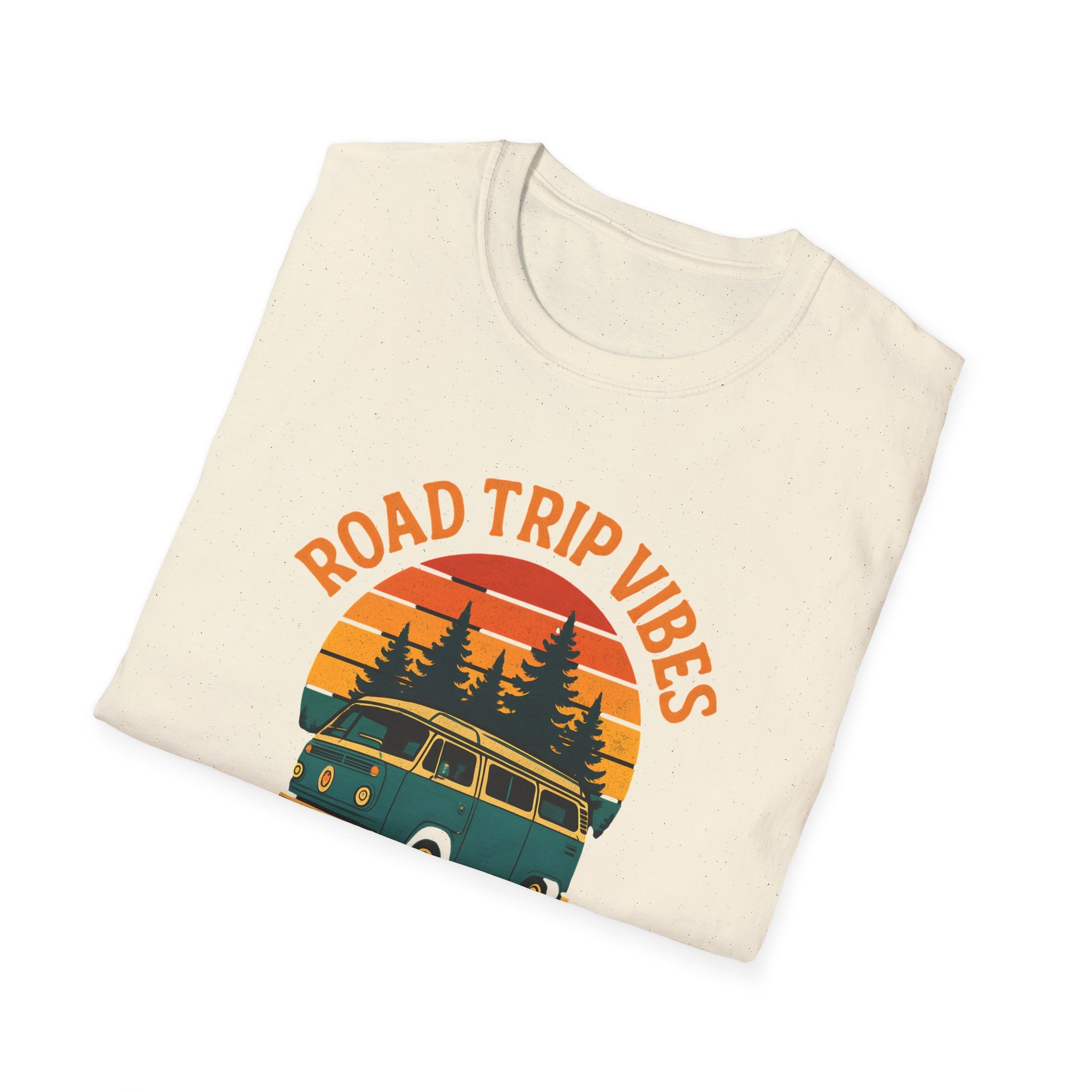 Road Trip Vibes T-Shirt — Retro Van Sunset Graphic