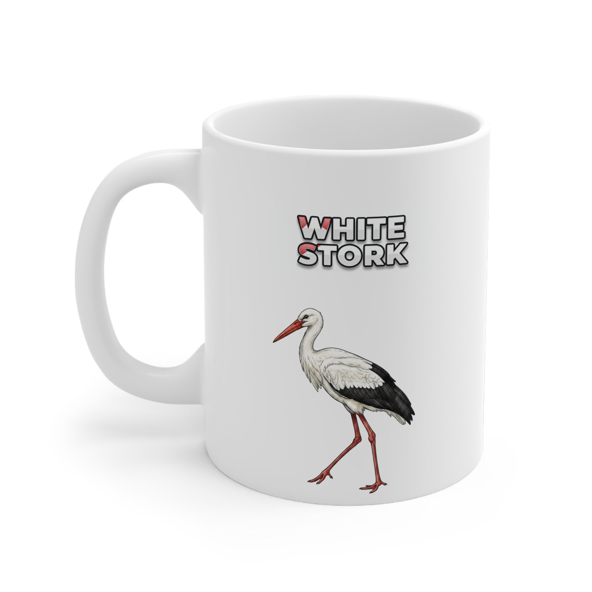 White Stork Coffee Mug – 11oz Ceramic Mug for Animals With Facts Series 3 Gifts