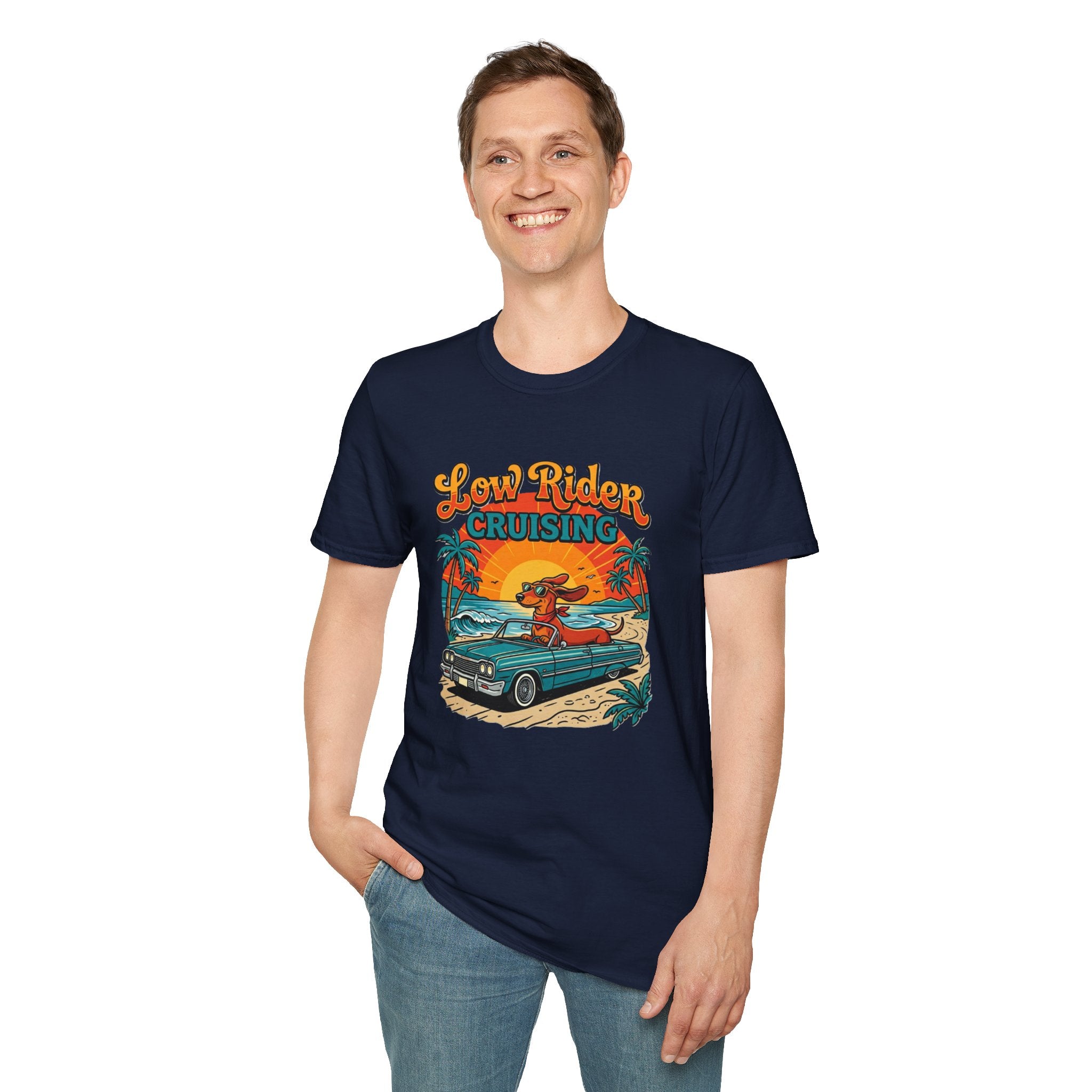 Low Rider Cruising T-Shirt — Retro Beach Car Sunset Tee
