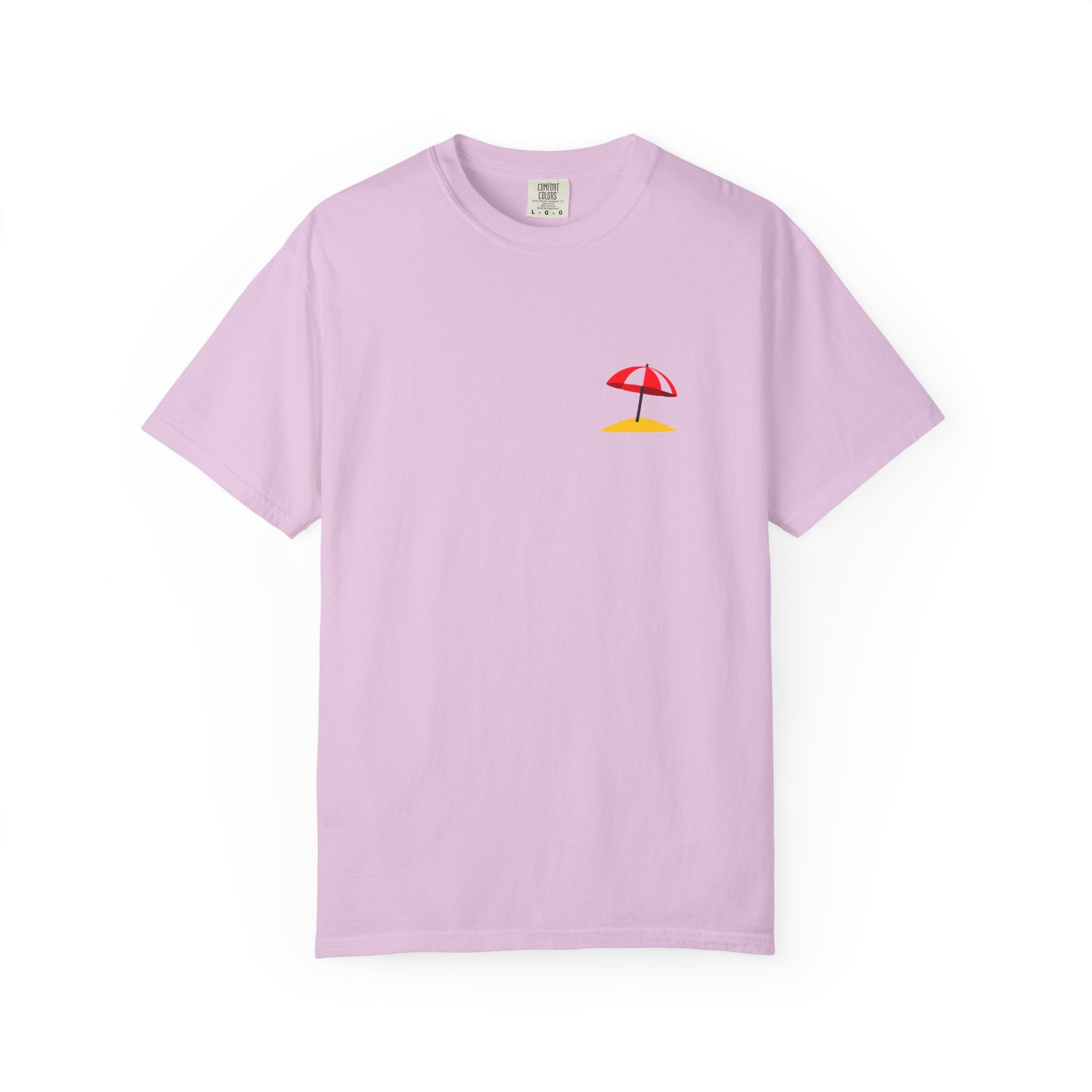 Beach Umbrella Pocket T-Shirt — Minimal Summer Graphic Tee