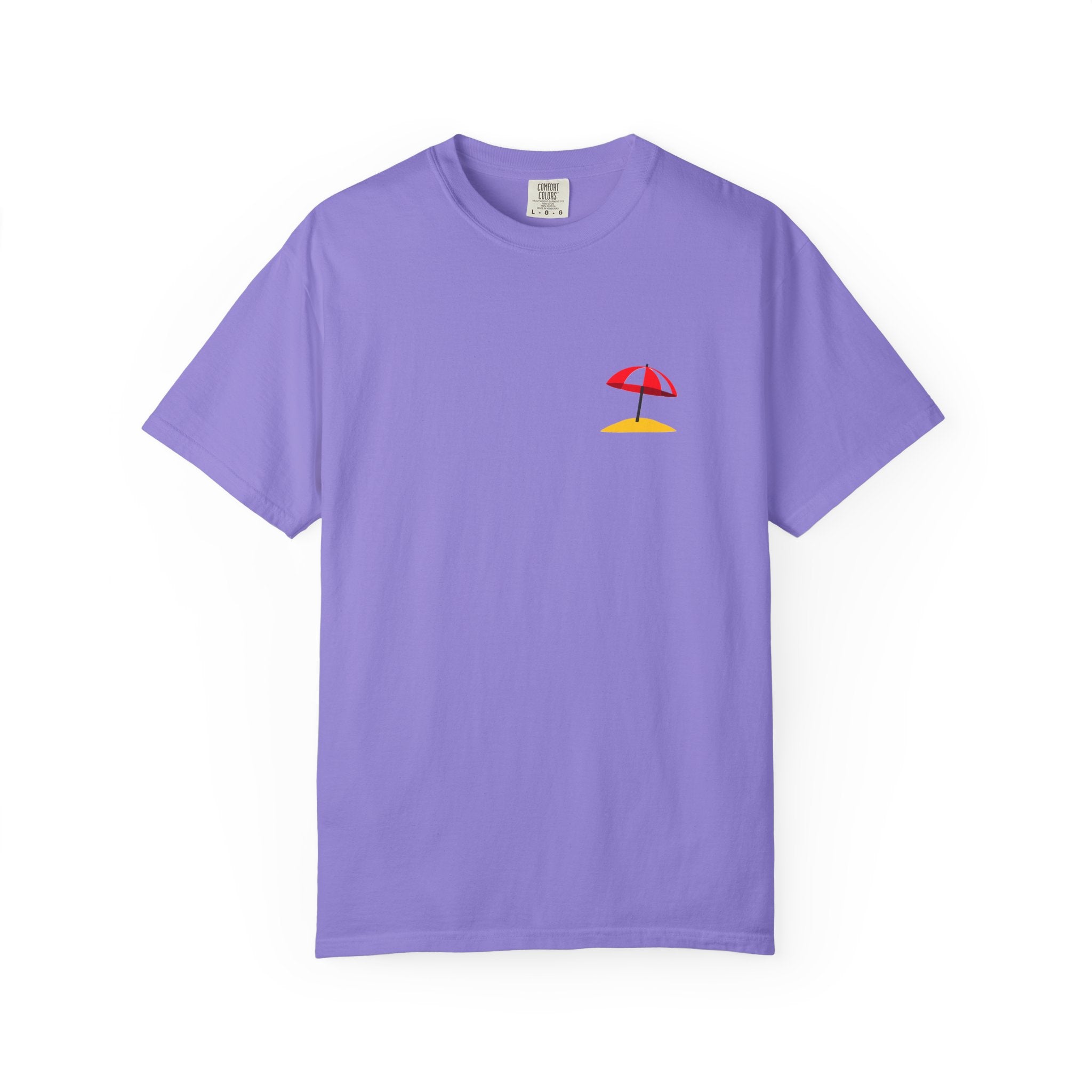 Beach Umbrella Pocket T-Shirt — Minimal Summer Graphic Tee
