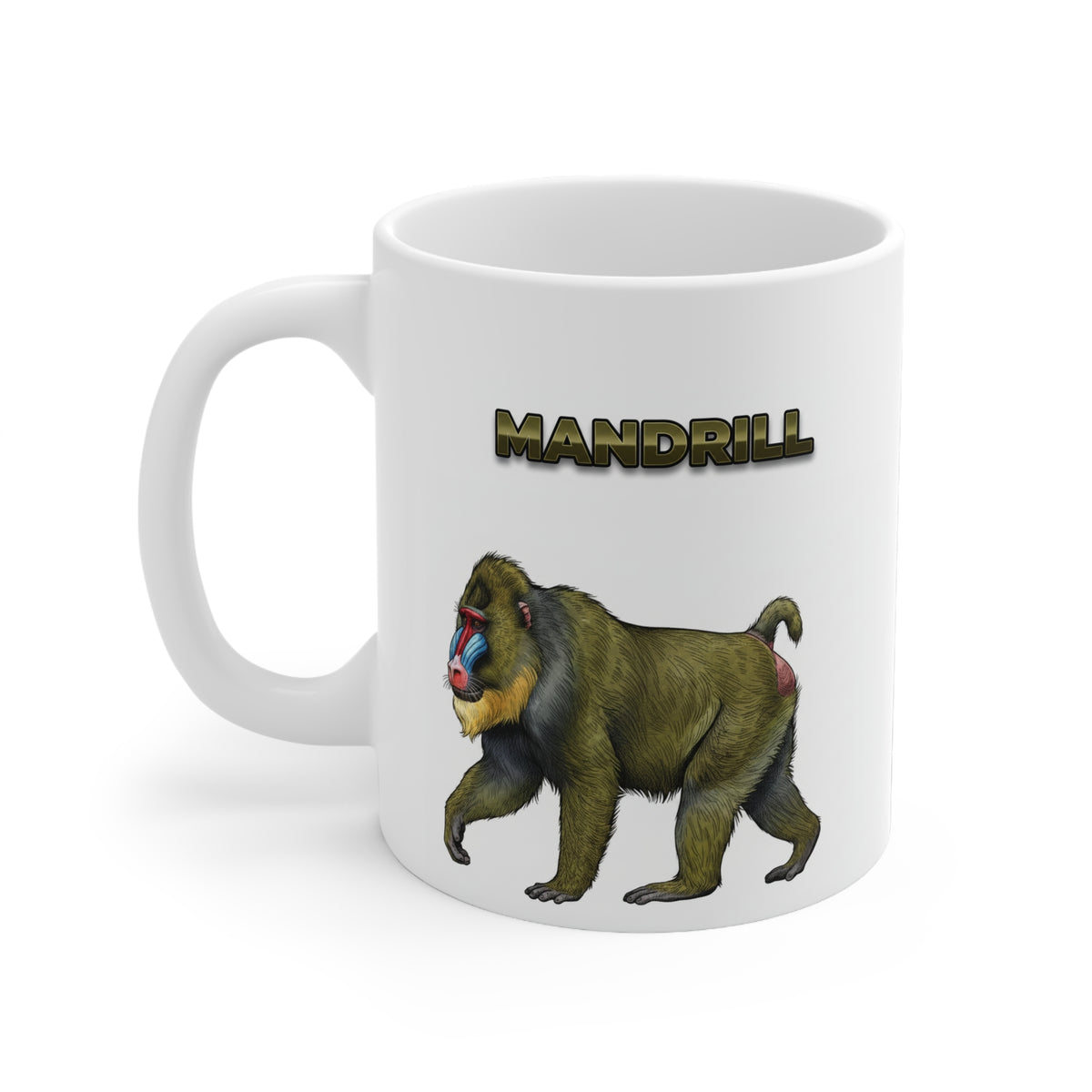 Mandrill Coffee Mug – 11oz Ceramic Mug for Animals With Facts Series 1 Gifts