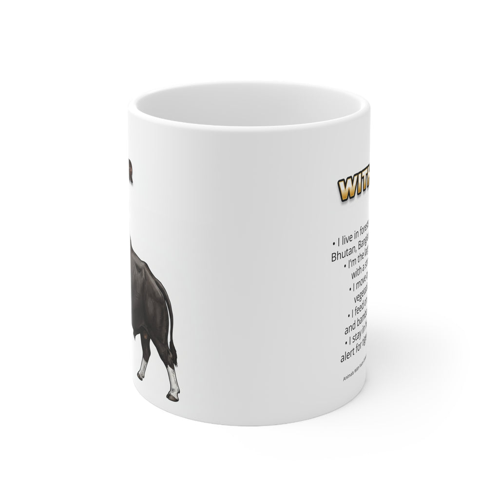 Gaur Coffee Mug – 11oz Ceramic Mug for Animals With Facts Series 2 Gifts
