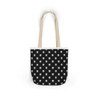 Halloween White Skulls Black Pattern Canvas Tote Bag