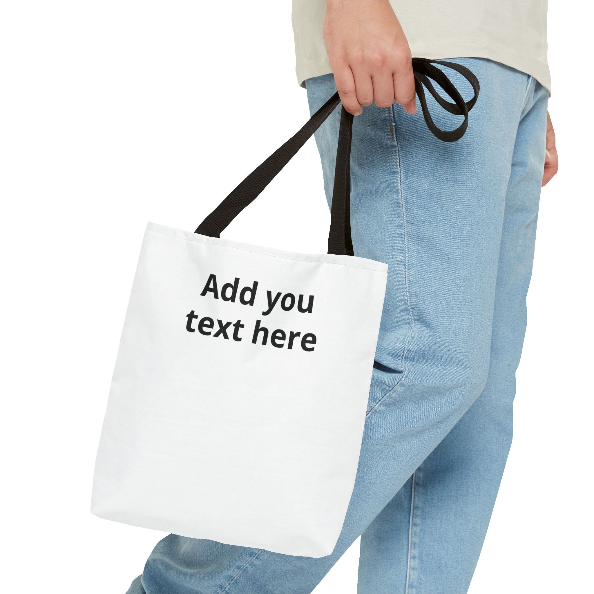 Personalized Tote Bag — Custom Text AOP Reusable Shopping Tote