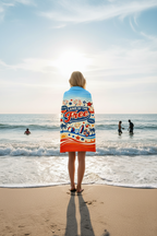 Land of the Free Patriotic Beach Towel — 4th of July American Flag Design