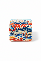 Land of the Free Patriotic Beach Towel — 4th of July American Flag Design