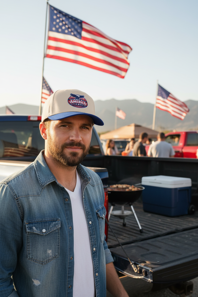 Made in America Baseball Cap - Patriotic Eagle Snapback