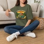 Camper Cruiser T-Shirt — Cute Corgi Van Life Graphic Tee for Camping Lovers