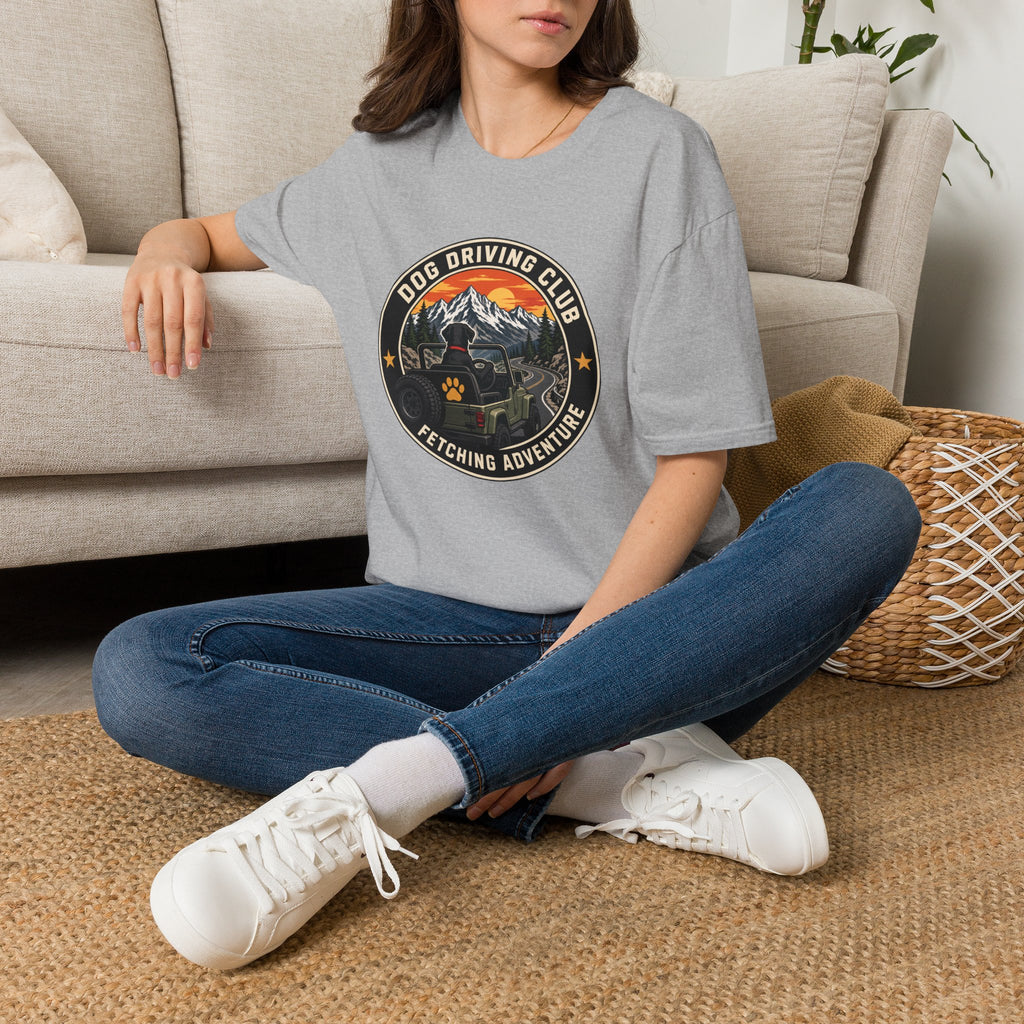 Official Dog Driving Club T‑Shirt — Pawprint Adventure Graphic Tee