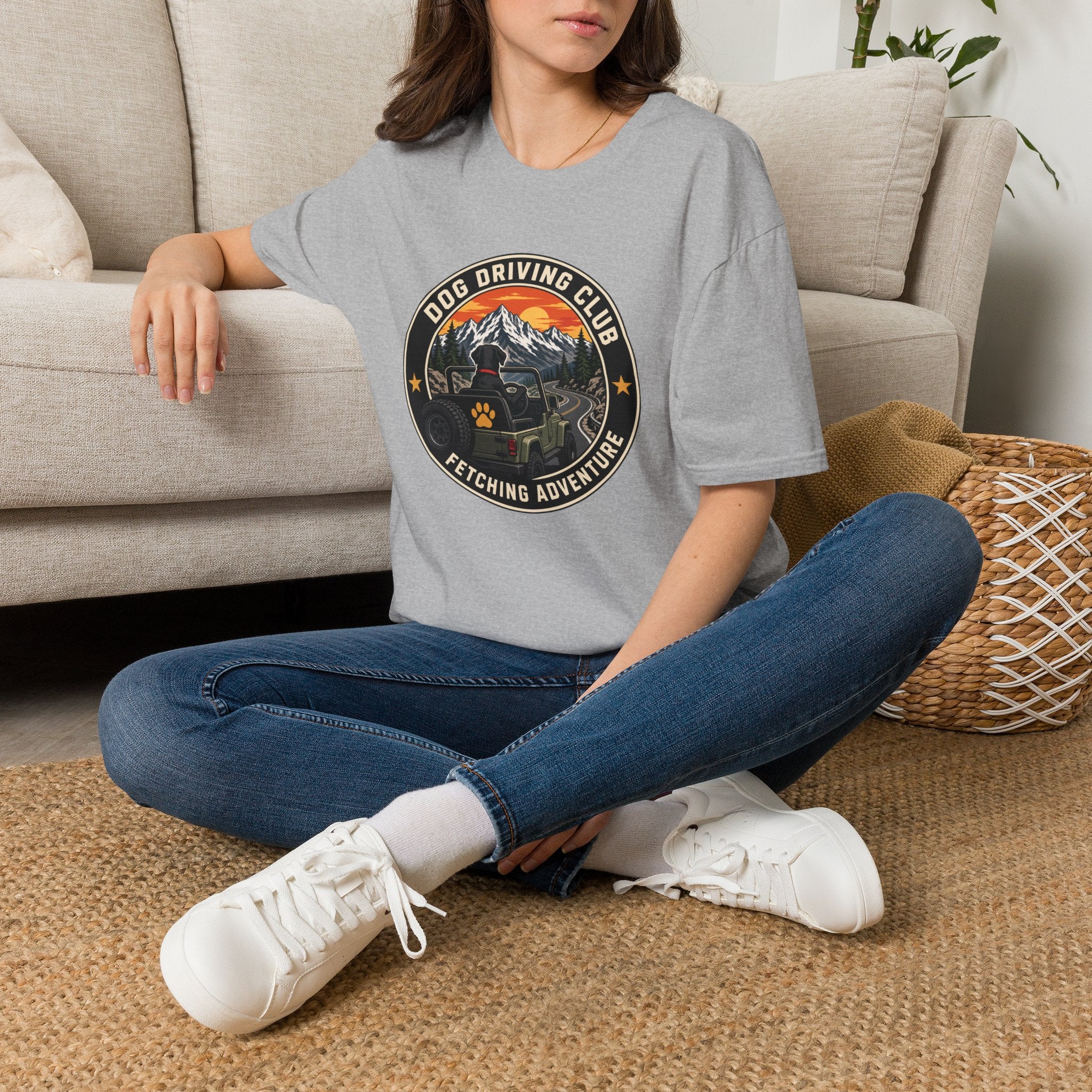 Official Dog Driving Club T‑Shirt — Pawprint Adventure Graphic Tee