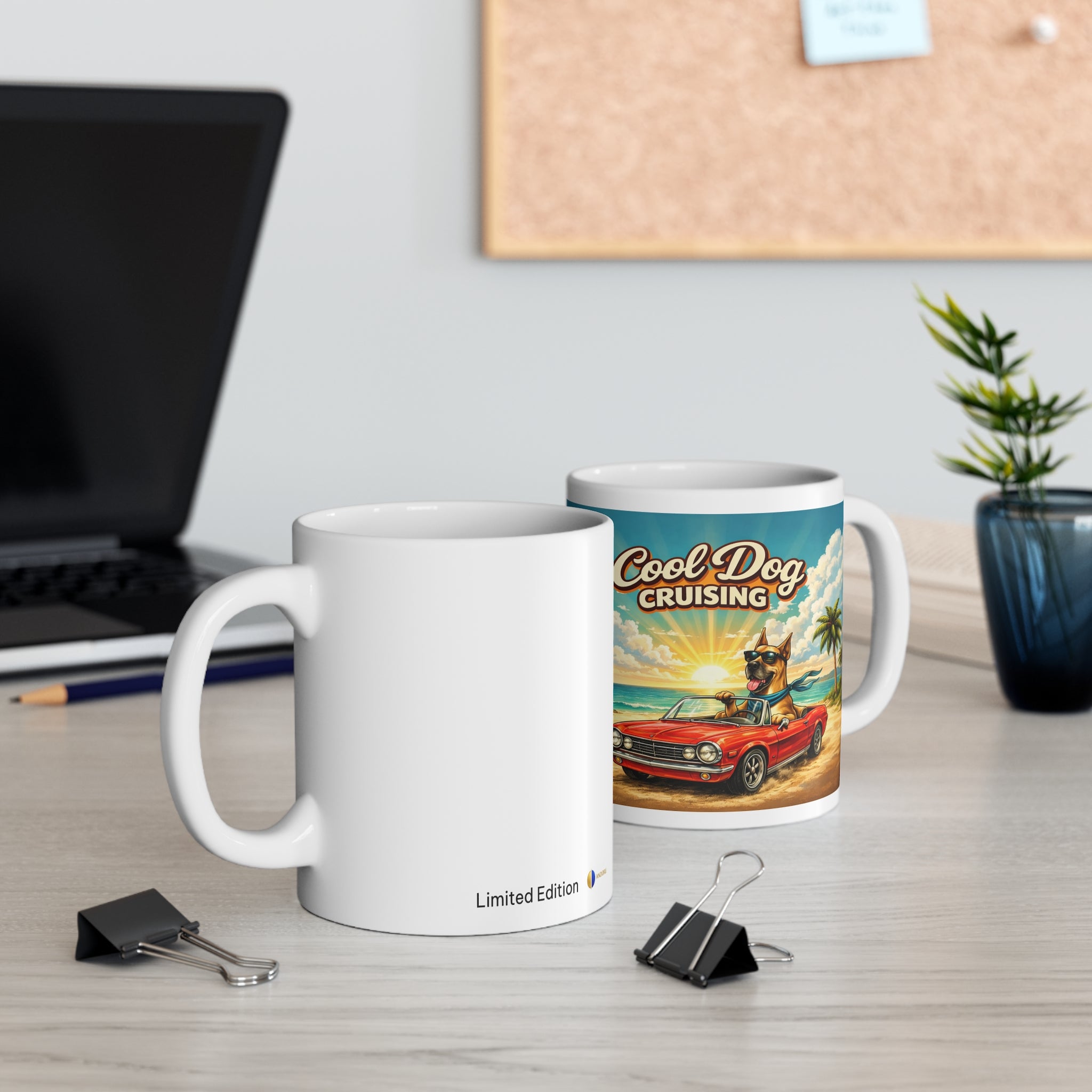 Mug — Cool Dog Cruising - Retro Dog Driving Club Limited Edition (11oz)