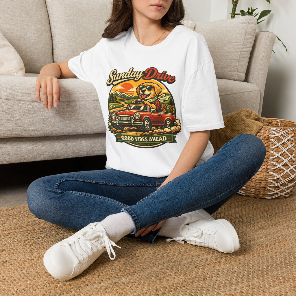 Sunday Drive Tee — Good Vibes Ahead Vintage Road Trip T-Shirt