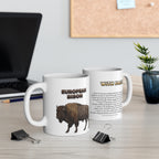 European Bison Coffee Mug – 11oz Ceramic Mug for Animals With Facts Series 3 Gifts