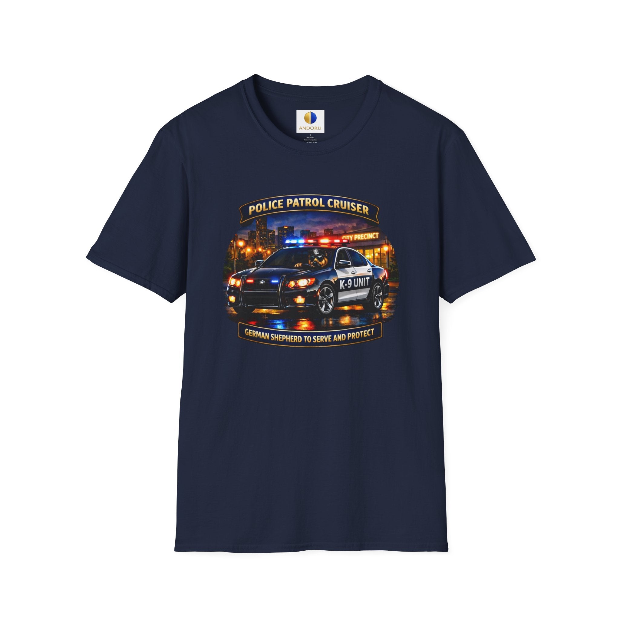 Police Patrol Cruiser K-9 Unit T-Shirt — Thin Blue Line Tribute Tee