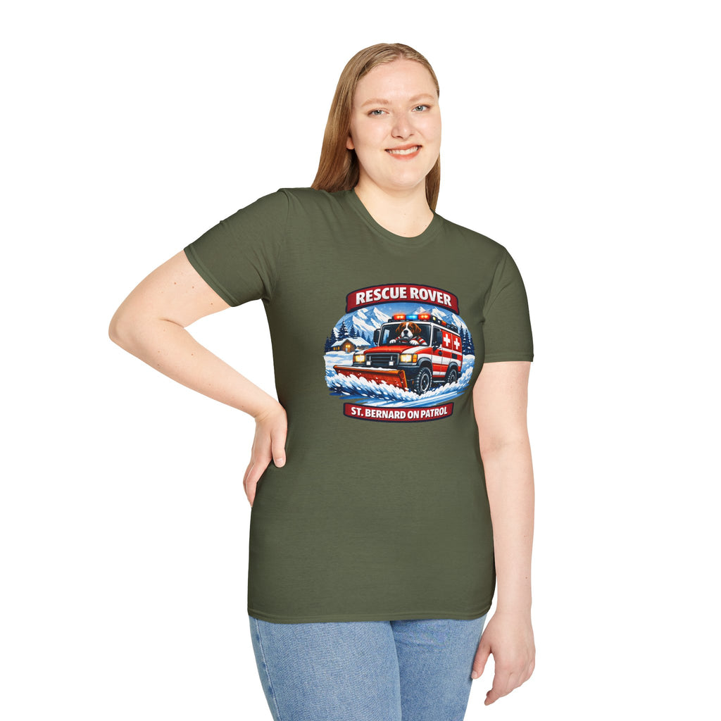 Rescue Rover T-Shirt — St. Bernard Mountain Rescue Truck Design