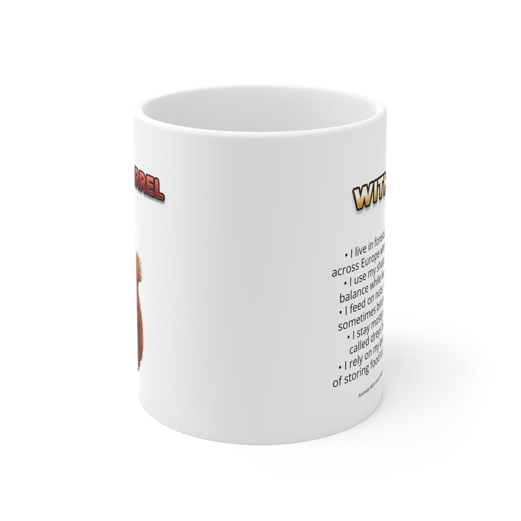 Red Squirrel Coffee Mug – 11oz Ceramic Mug for Animals With Facts Series 3 Gifts