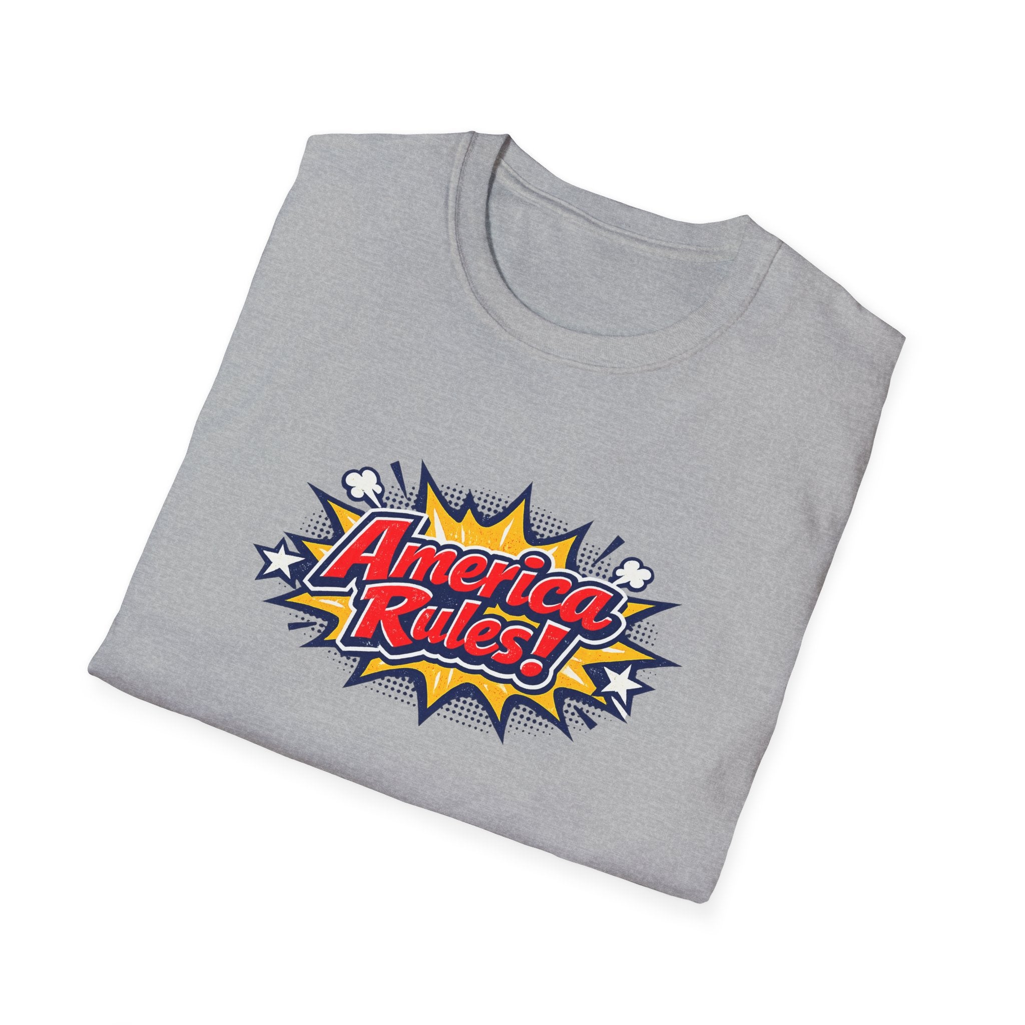 America Rules! Graphic T-Shirt – Patriotic Comic Pop Design