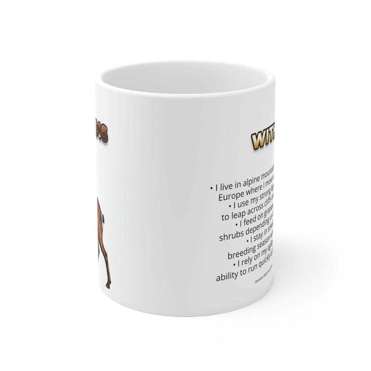 Chamois Coffee Mug – 11oz Ceramic Mug for Animals With Facts Series 3 Gifts
