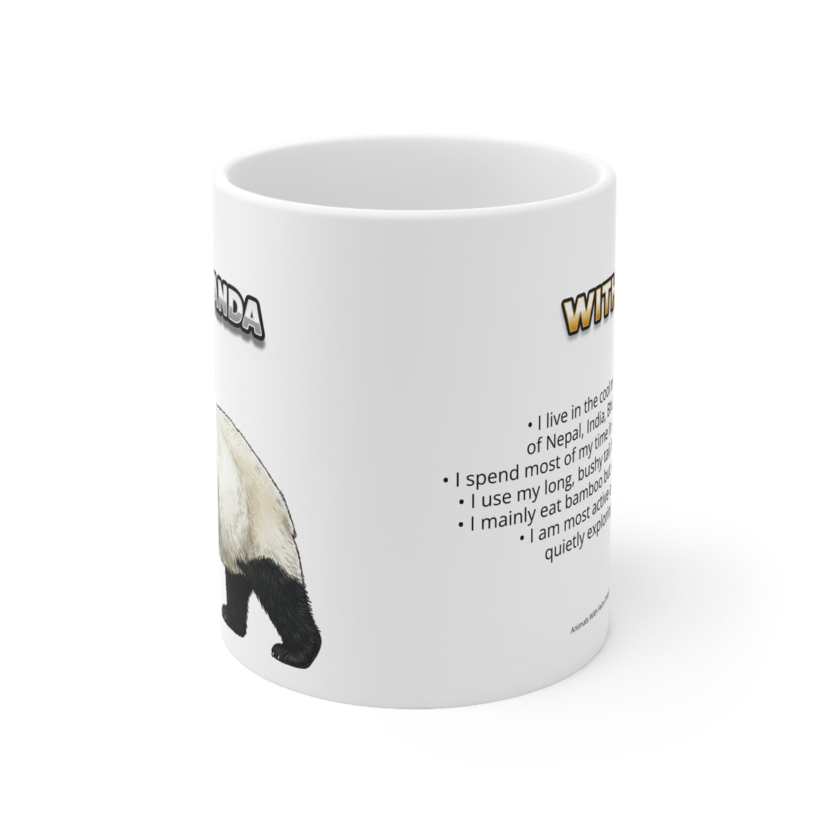 Giant Panda Coffee Mug – 11oz Ceramic Mug for Animals With Facts Series 2 Gifts