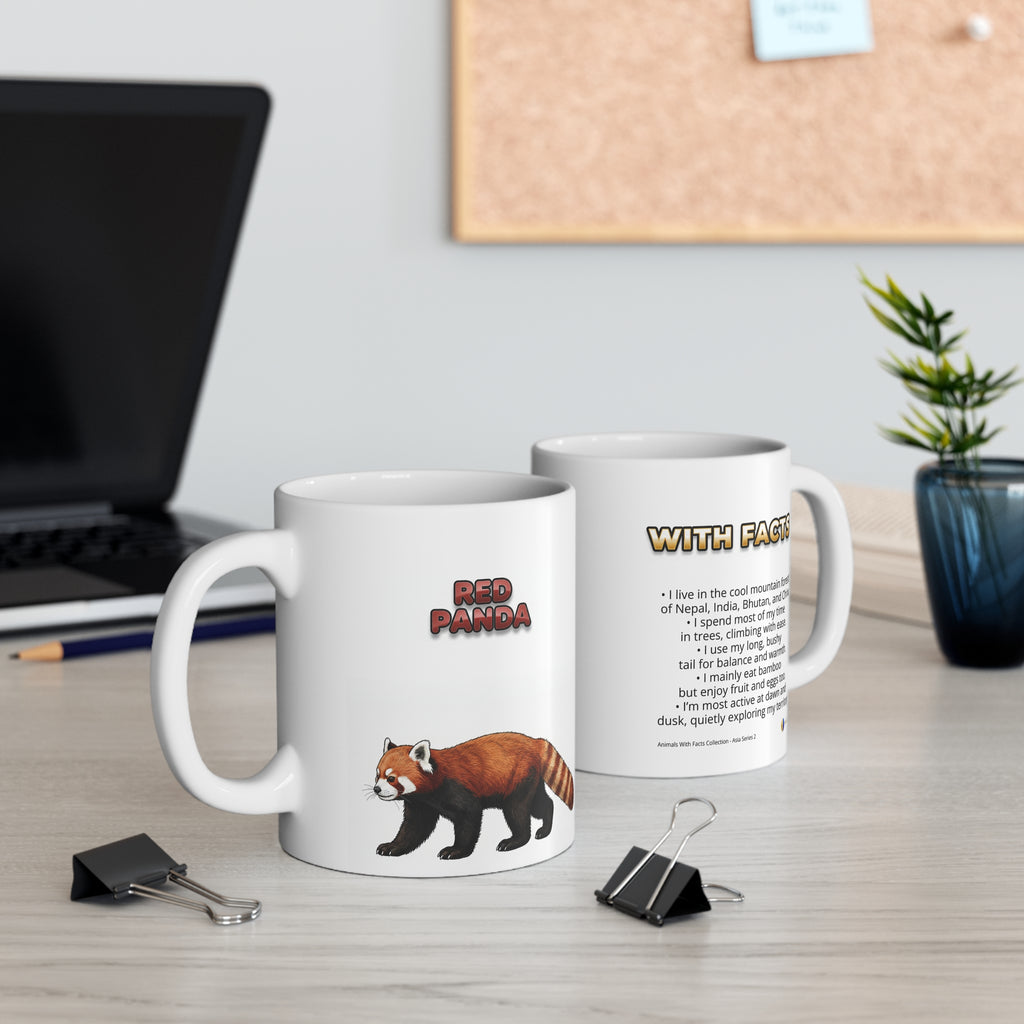 Red Panda Coffee Mug – 11oz Ceramic Mug for Animals With Facts Series 2 Gifts