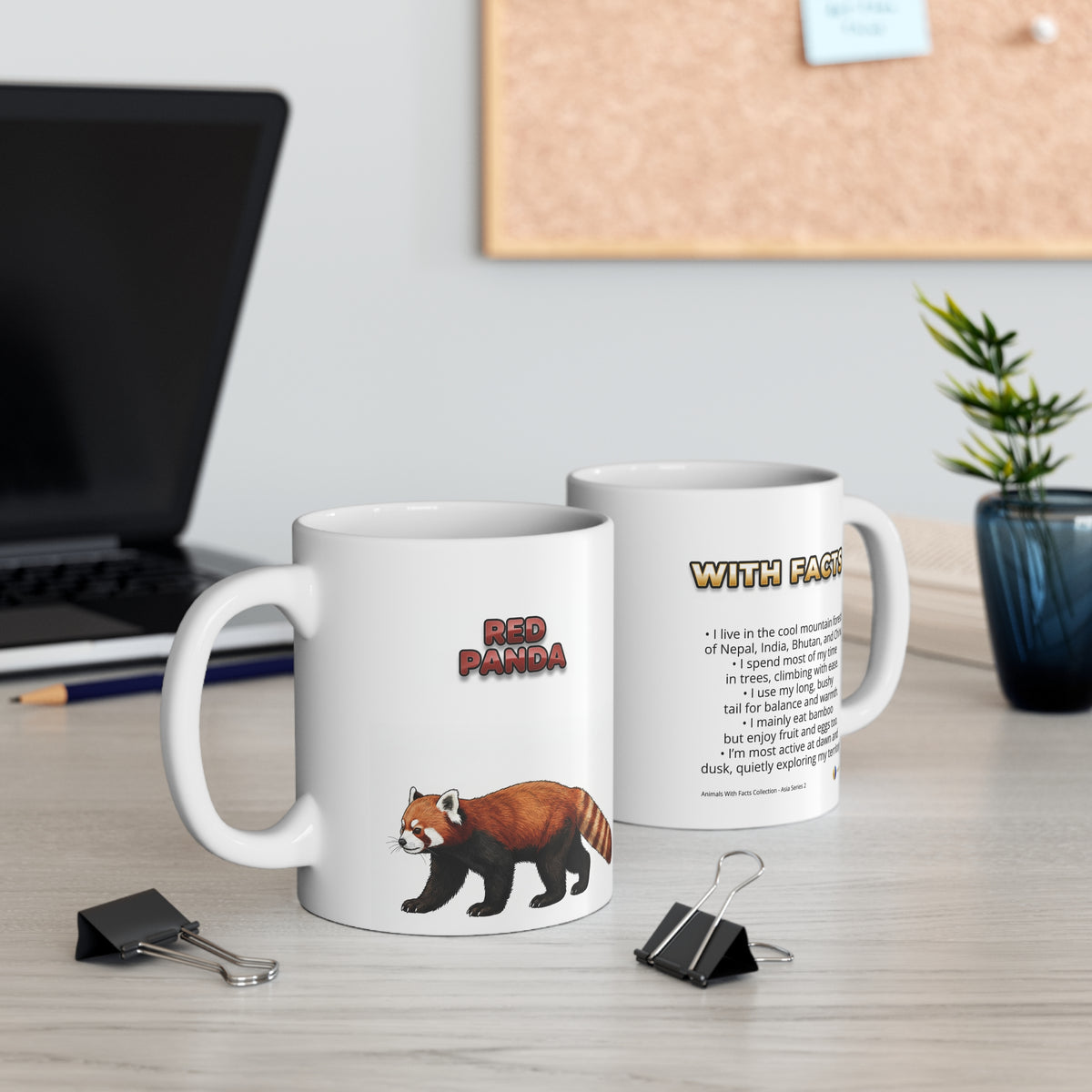 Red Panda Coffee Mug – 11oz Ceramic Mug for Animals With Facts Series 2 Gifts