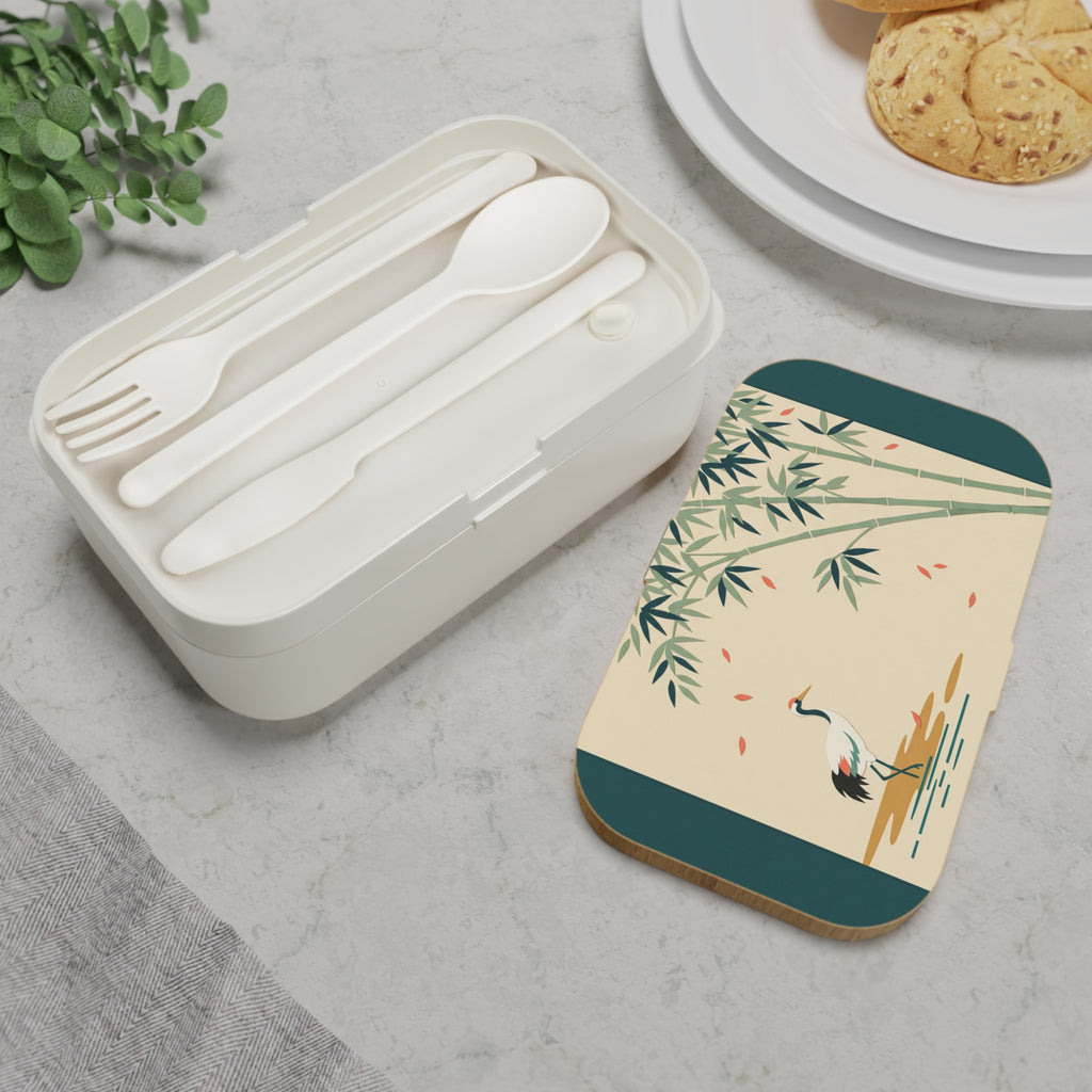 Japanese Crane & Bamboo Bento Lunch Box