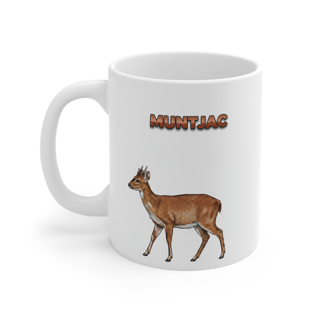 Muntjac Coffee Mug – 11oz Ceramic Mug for Animals With Facts Series 2 Gifts