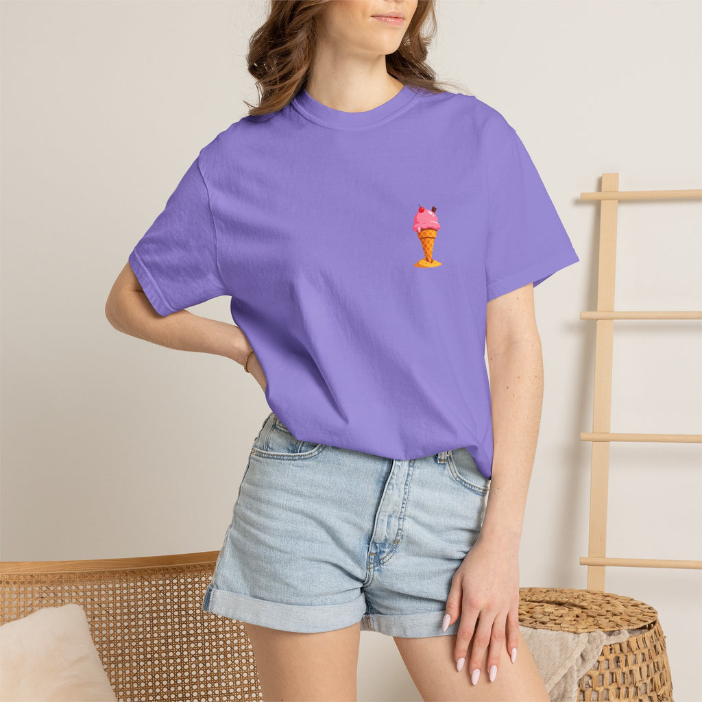 Ice Cream Cone Graphic T-Shirt — Cute Pink Sundae Tee