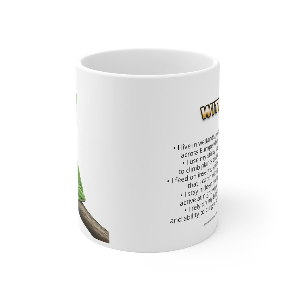 Green Tree Frog Coffee Mug – 11oz Ceramic Mug for Animals With Facts Series 3 Gifts