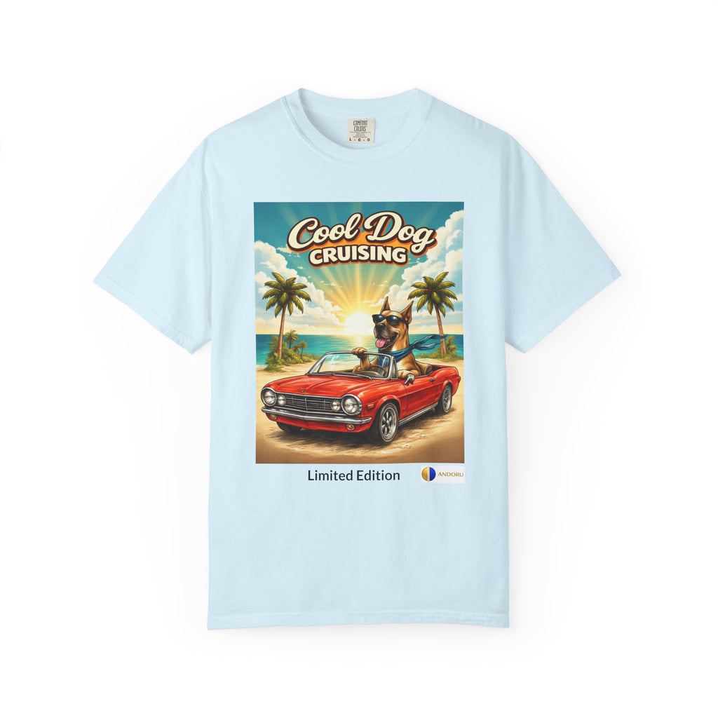 Cool Dog Cruising T-Shirt — Vintage Retro Beach Car Design Limited Edition
