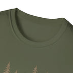 Camping Tent Tee — Minimal Lakeside Campfire Graphic T-Shirt