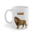 African Lion Coffee Mug – 11oz Ceramic Mug for Animals With Facts Series 1 Gifts