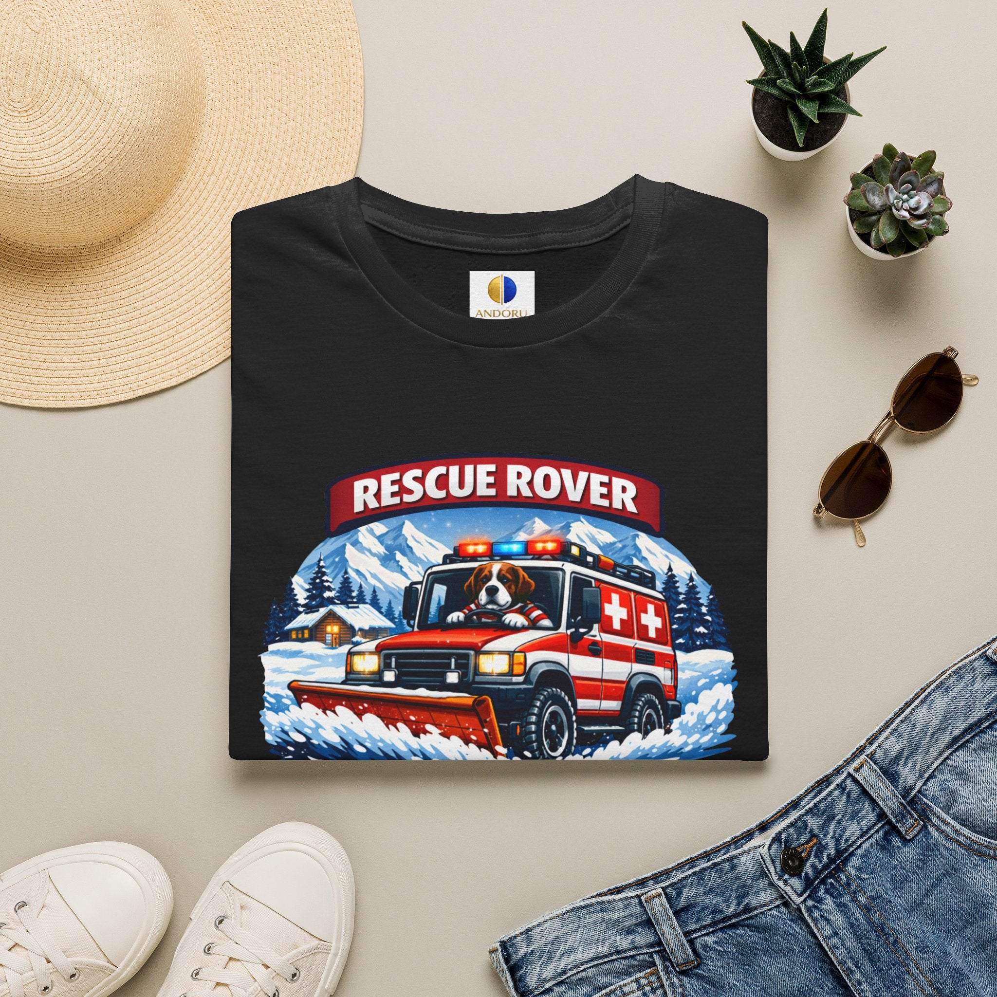 Rescue Rover T-Shirt — St. Bernard Mountain Rescue Truck Design