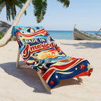 Made in America Patriotic Beach Towel — 4th of July American Flag Design