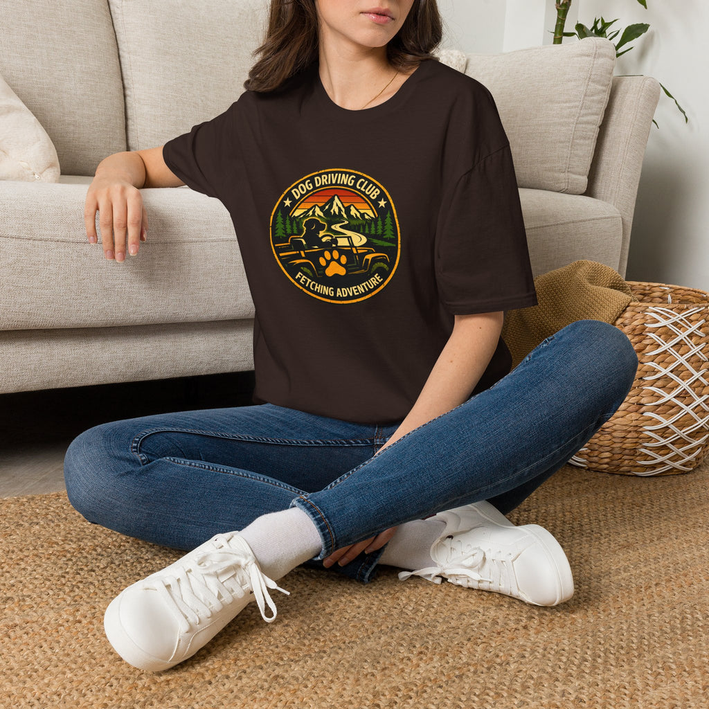 Official Dog Driving Club T‑Shirt — Pawprint Adventure Graphic Tee