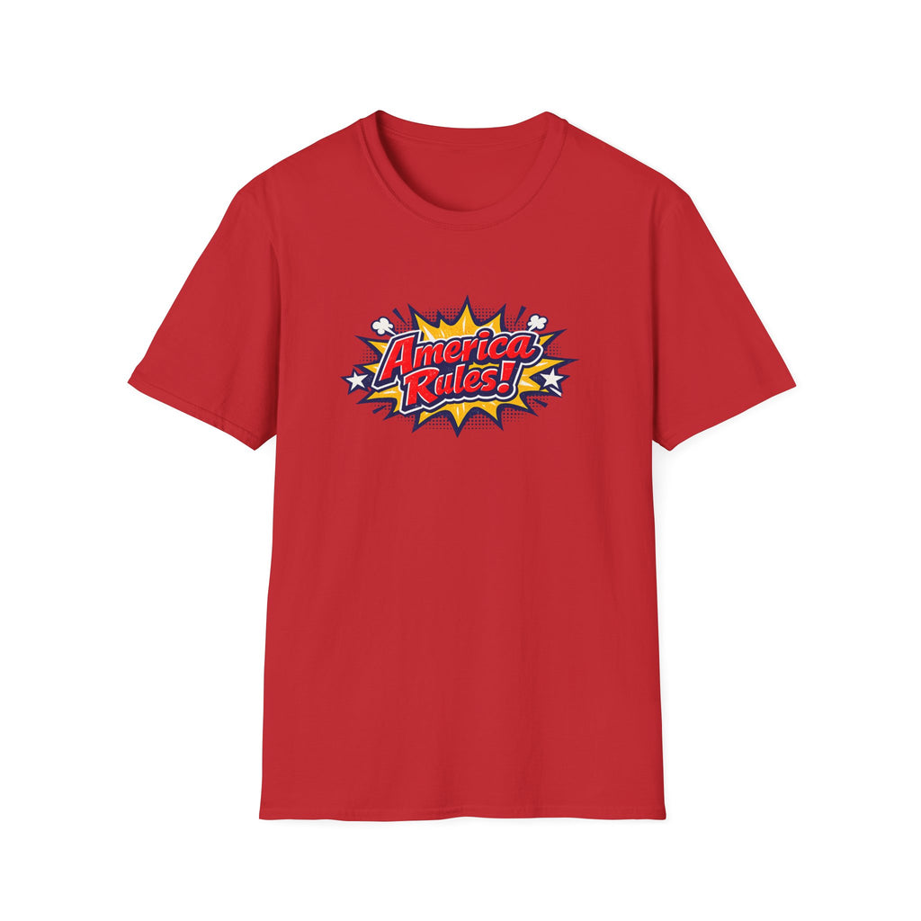America Rules! Graphic T-Shirt – Patriotic Comic Pop Design