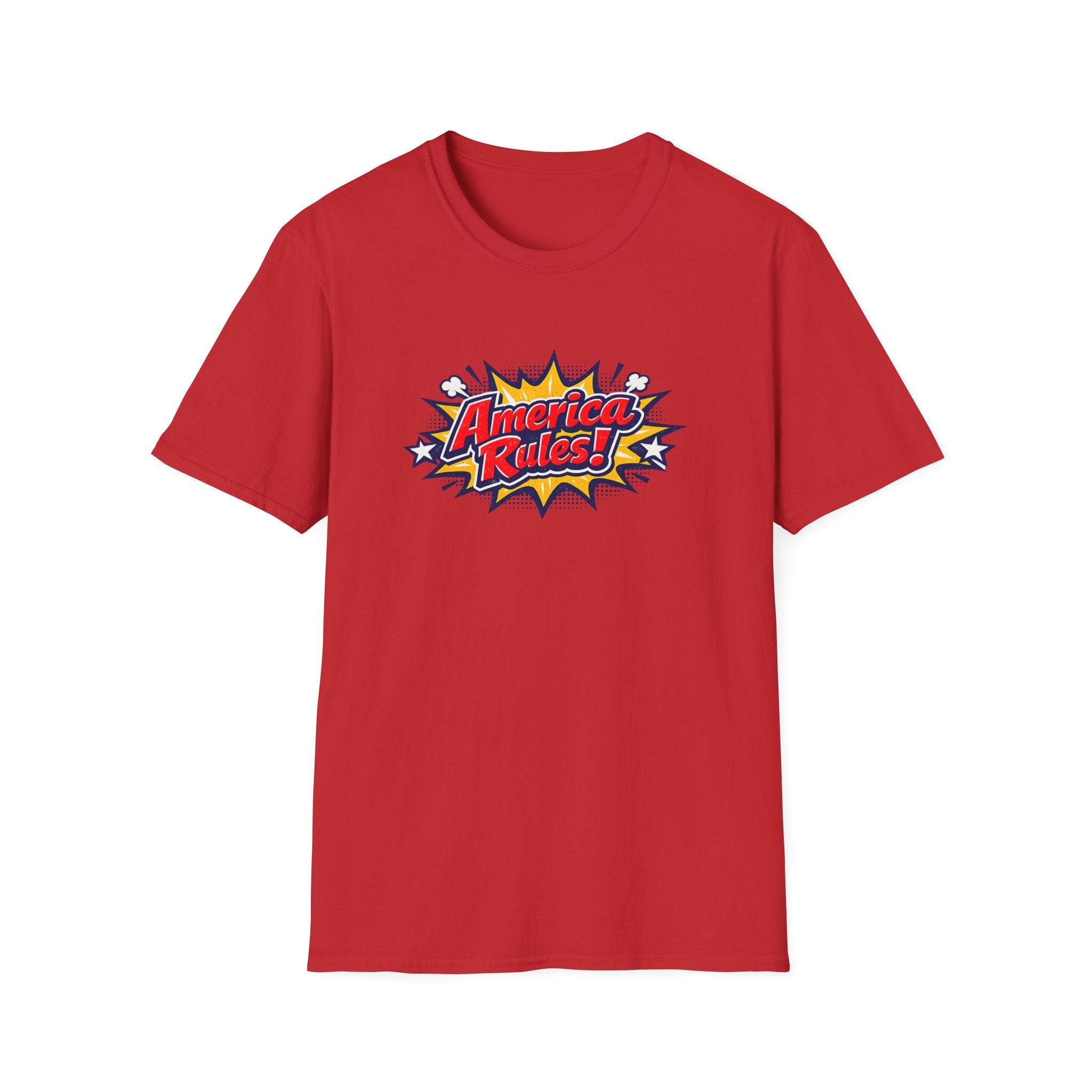 America Rules! Graphic T-Shirt – Patriotic Comic Pop Design