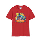 60s Music T-Shirt — Retro Peace & Love Vintage Radio Design