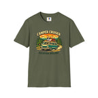 Camper Cruiser T-Shirt — Cute Corgi Van Life Graphic Tee for Camping Lovers