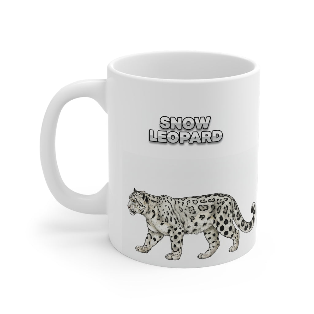 Snow Leopard Coffee Mug – 11oz Ceramic Mug for Animals With Facts Series 2 Gifts