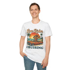 Low Rider Cruise Dog T-Shirt — Retro Palm Sunset Graphic Tee
