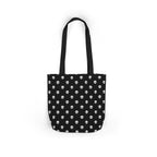 Halloween White Skulls Black Pattern Canvas Tote Bag