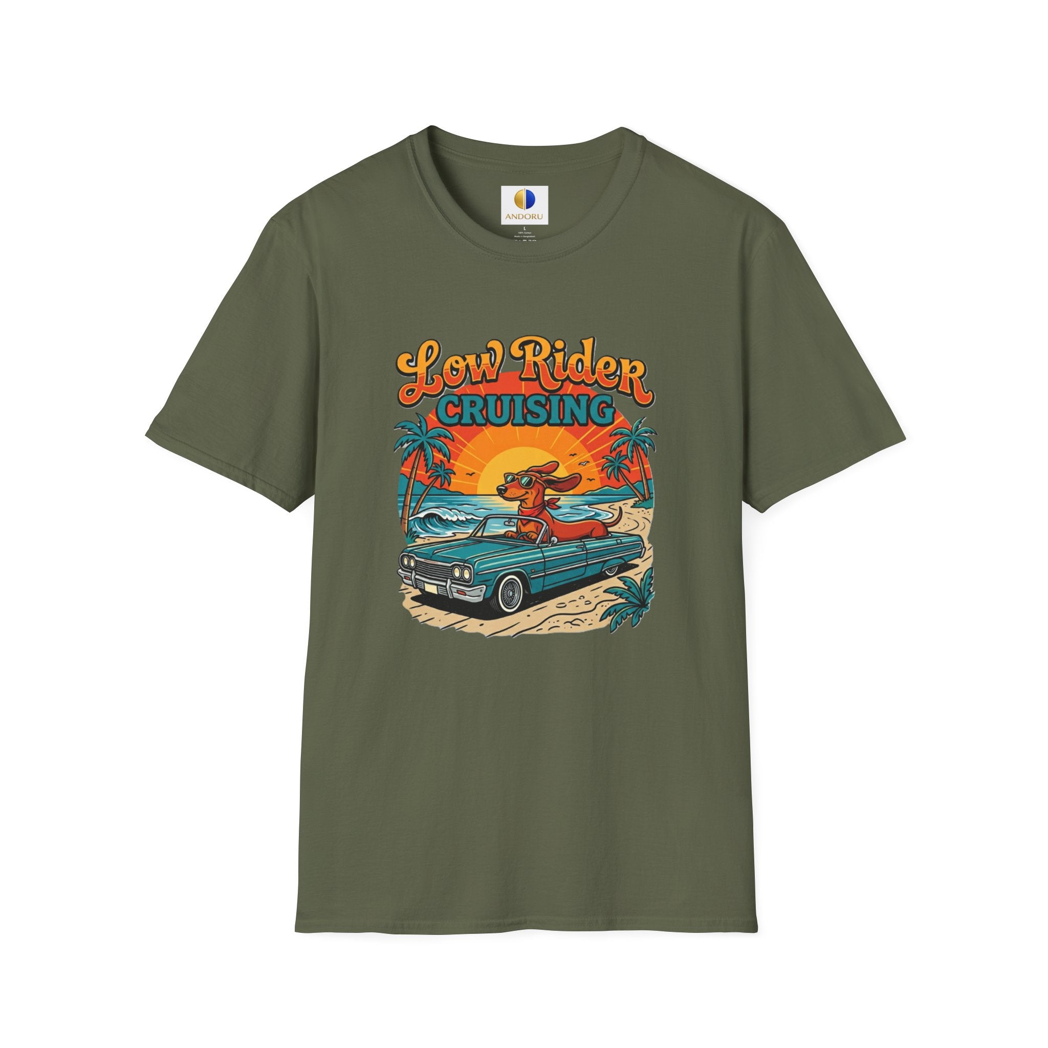 Low Rider Cruising T-Shirt — Retro Beach Car Sunset Tee