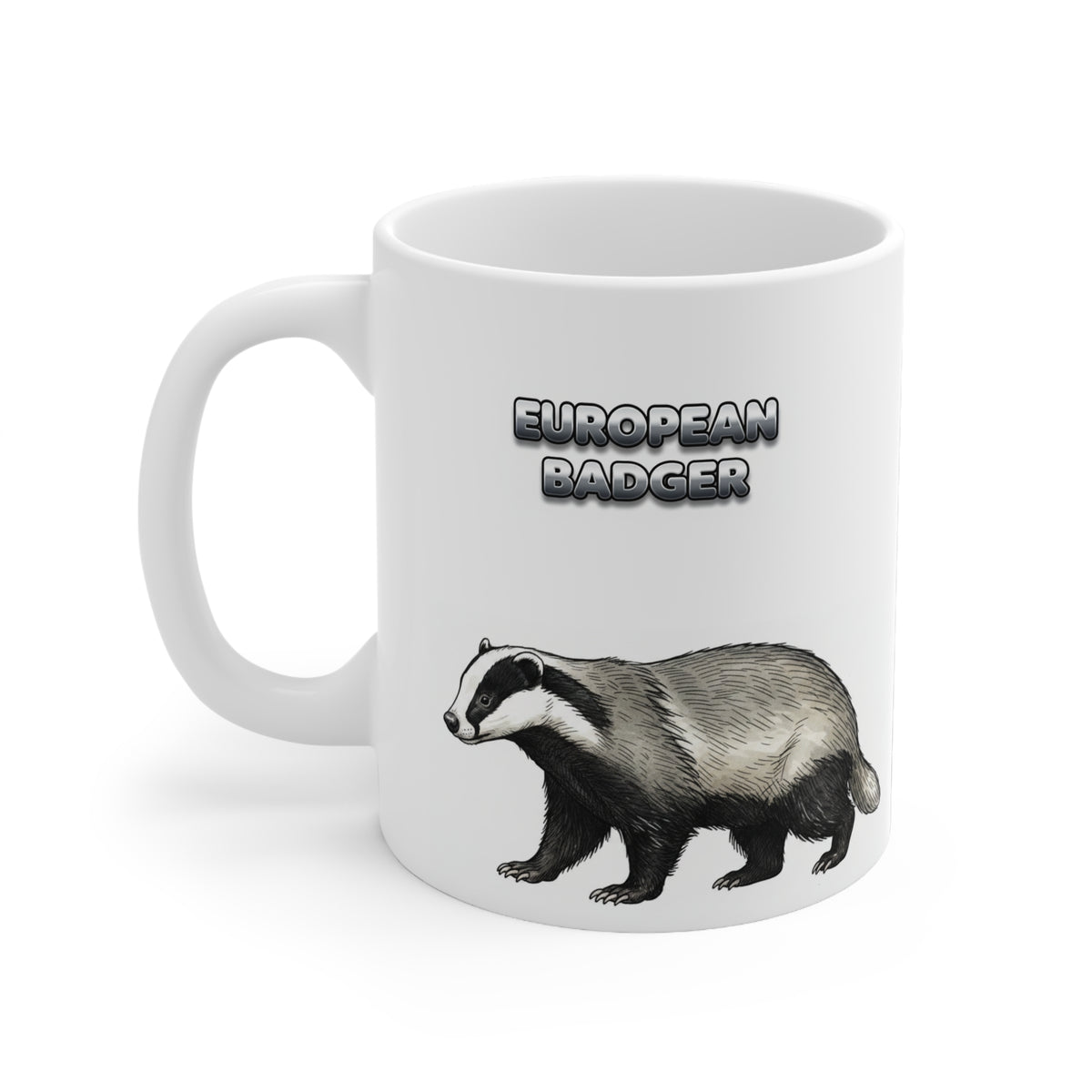 European Badger Coffee Mug – 11oz Ceramic Mug for Animals With Facts Series 3 Gifts